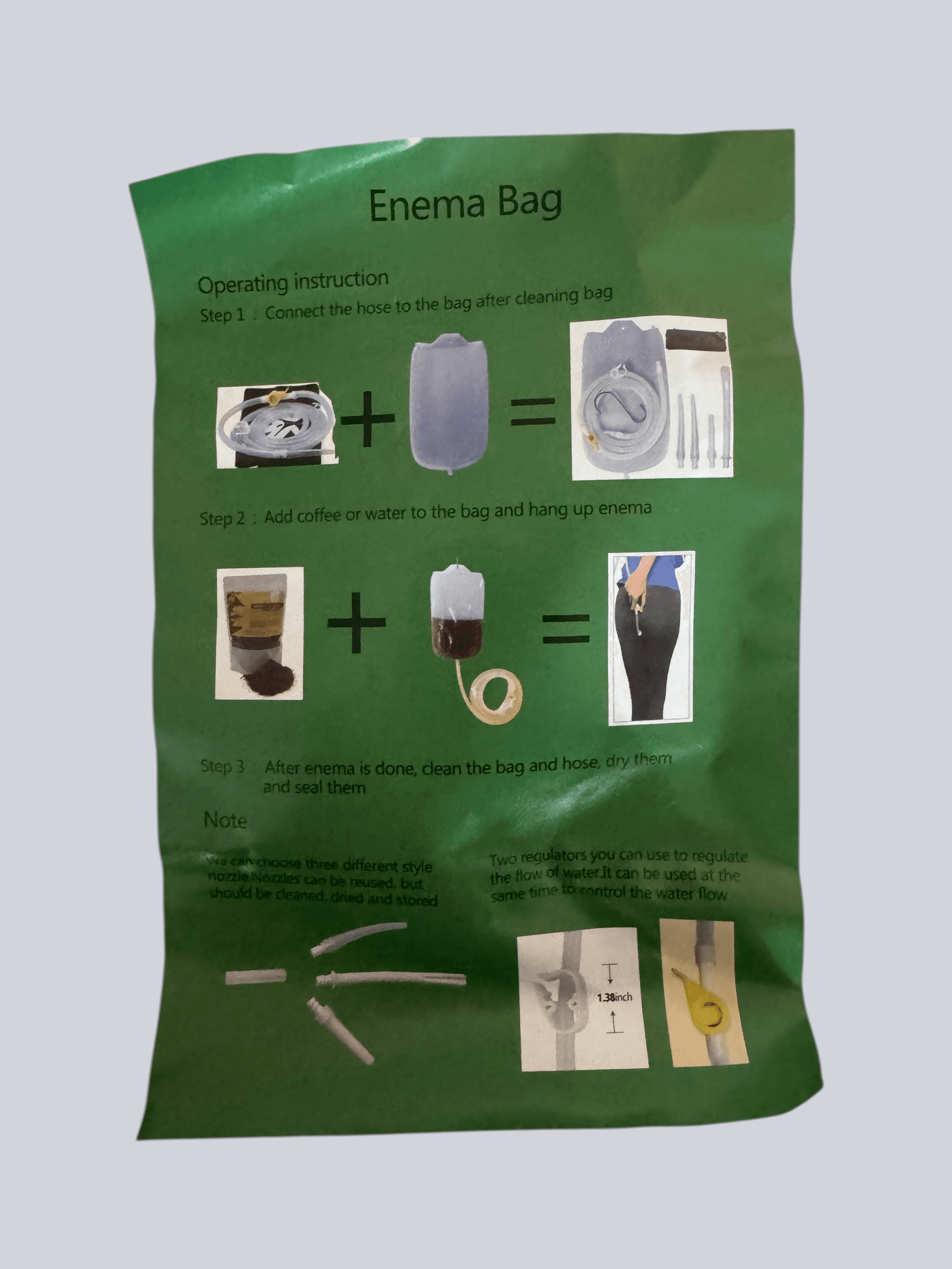 Blue Enema Bag Kit with Hose and Nozzles - Thumbnail 2