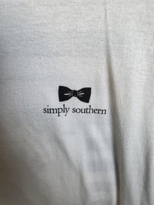 Simply Southern Men's Medium White Long Sleeve Graphic Tee - Thumbnail 2