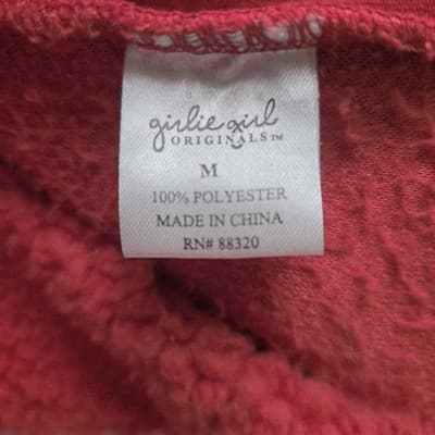 Girlie Girl Originals CC Women's Medium Red Sherpa 1/4 Zip Pullover - Thumbnail 4