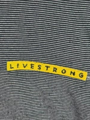 Nike Dri-Fit Men's Medium Black Striped Livestrong Polo Shirt - Thumbnail 4