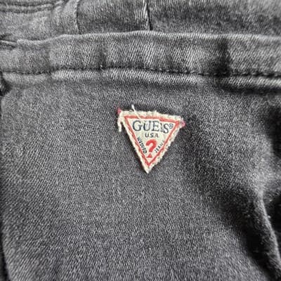 Vintage 90s Guess Women Sz 25 Curvy Mid Rise Skinny Bella Fit Black jeans - Thumbnail 8