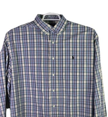 Vintage Polo Ralph Lauren Men's Large Multicolored Shirt - Thumbnail 2