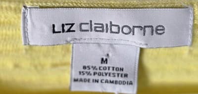 Liz Claiborne Women's Medium Yellow Short Sleeve Blouse - Thumbnail 3