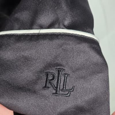 Lauren Ralph Lauren Unisex Medium Black Sleepwear Pajama Top - Thumbnail 5
