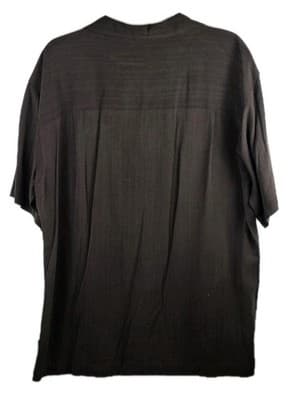 Island Shores 100% Silk Men's Large Brown Cuban Short Sleeve Shirt - Thumbnail 9