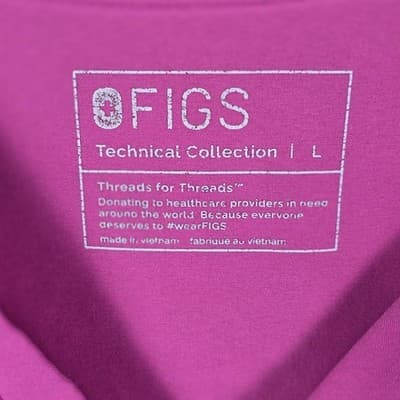 Figs Catarina Women's Large Magenta Purple Scrub Top #2189 - Thumbnail 2