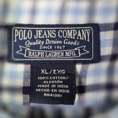 Vintage Polo Jeans Co Shirt Men's XL Multicolor Button-down Long Sleeve Shirt - Thumbnail 5