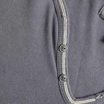 Vintage Polo Jeans Co Navy Blue 1X V Neck Sweater 90s Tennis Cable Knit - Thumbnail 6