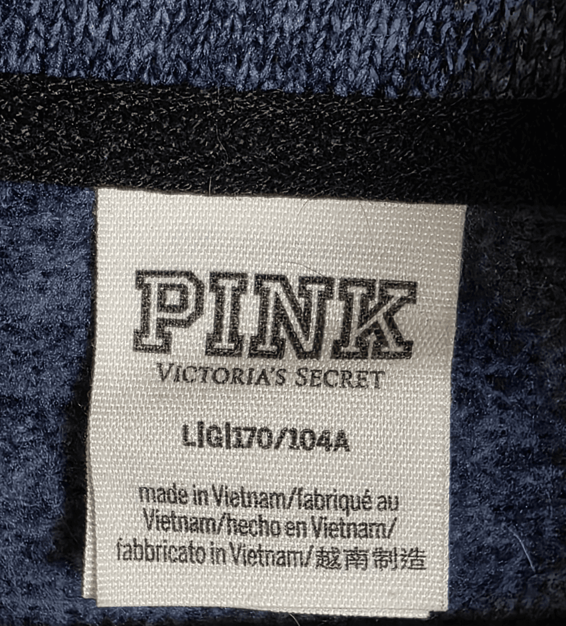Victoria's Secret Pink Women's Medium Blue / Gray 3/4 Zip Pullover - Thumbnail 3