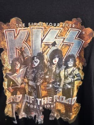 Vintage KISS End Of The Road World Tour Size Large T-Shirt - Thumbnail 2