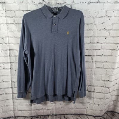 Polo Ralph Lauren Men's Large Blue/Gray Long Sleeve Pullover - Thumbnail 2