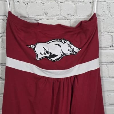 Arkansas Razorbacks Medium Red Strapless Tube Top - Thumbnail 3