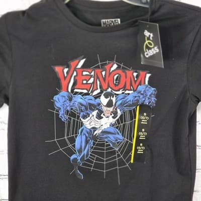 Venom Childs Small (6-7) Black T-Shirt - Thumbnail 2