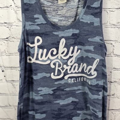 Lucky Brand Boy's Large Blue Camo Tank Top - Thumbnail 2