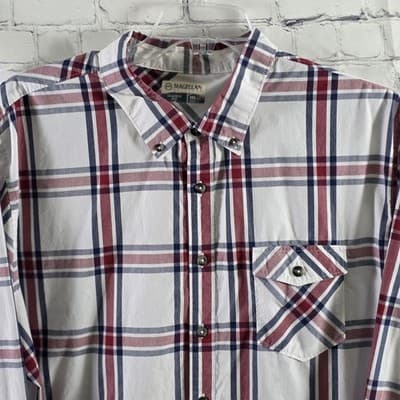 Magellan Outdoors Men's XXL Classic Fit Plaid Long Sleeve Button Down Shirt - Thumbnail 2