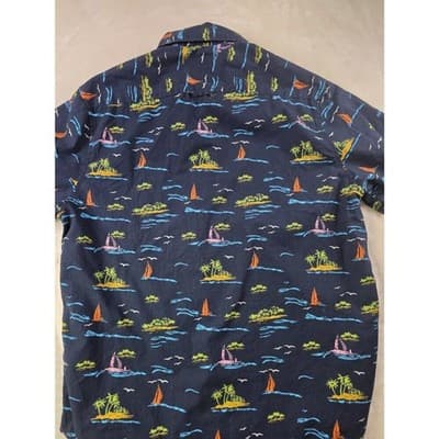 Denim & Flower Men's Large Ricky Singh Blue Slim Fit Button‎ Up Shirt - Thumbnail 6