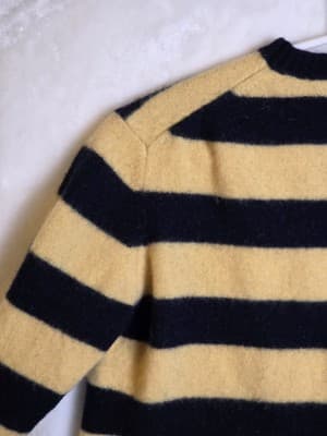 Daniel Cremieux Youth Blue & Yellow Striped Wool Sweater XXL /TTG With Flaws - Thumbnail 7