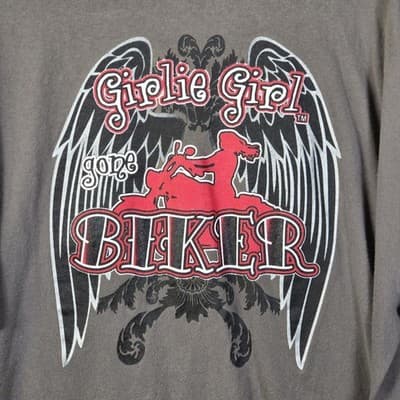 Girlie Girl Women's XXL Gray Biker Short Sleeve T-Shirt - Thumbnail 5