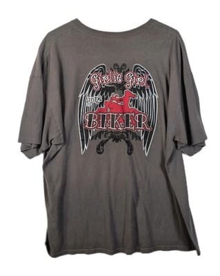 Girlie Girl Women's XXL Gray Biker Short Sleeve T-Shirt - Thumbnail 4