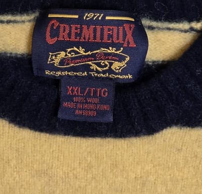 Daniel Cremieux Youth Blue & Yellow Striped Wool Sweater XXL /TTG With Flaws - Thumbnail 3