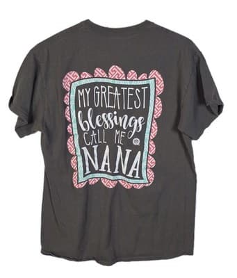 Girlie Girl Originals Blessings Nana Dk.Heather Short Sleeve T-Shirt - Thumbnail 4