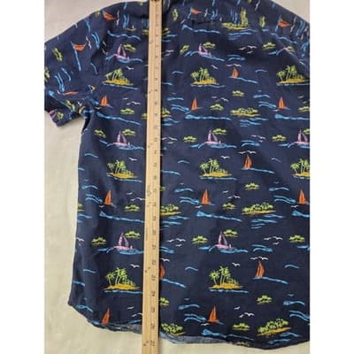 Denim & Flower Men's Large Ricky Singh Blue Slim Fit Button‎ Up Shirt - Thumbnail 3