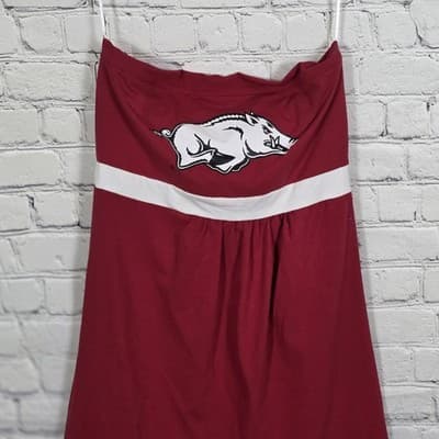 Arkansas Razorbacks Medium Red Strapless Tube Top - Thumbnail 2