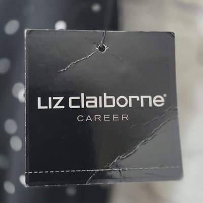Liz Claiborne Women's Size 14 Black & White Polka Dot Lined Skirt - Thumbnail 4