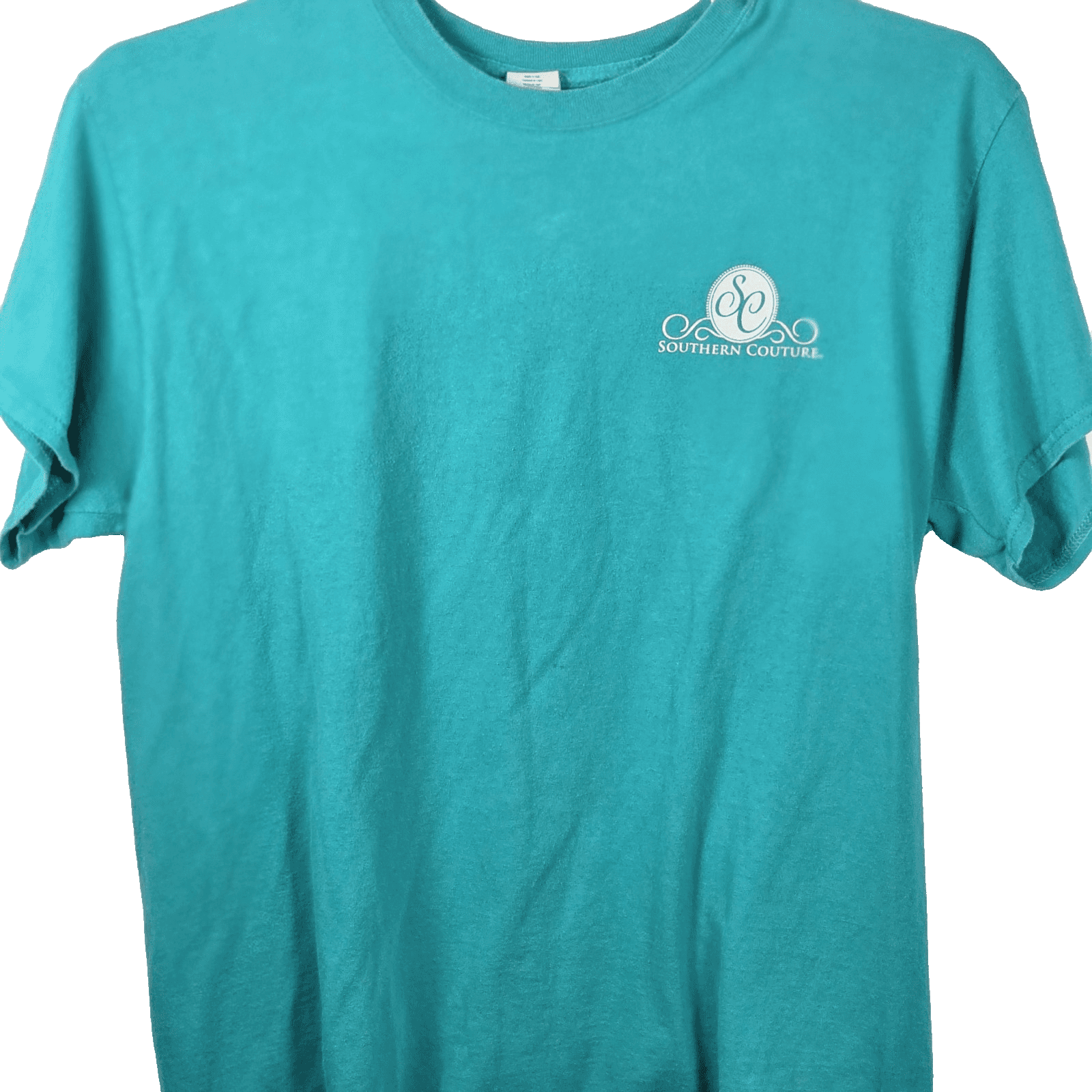 Southern Couture Classic Women's Large Teal " Too Much Style " T-Shirt - Thumbnail 2