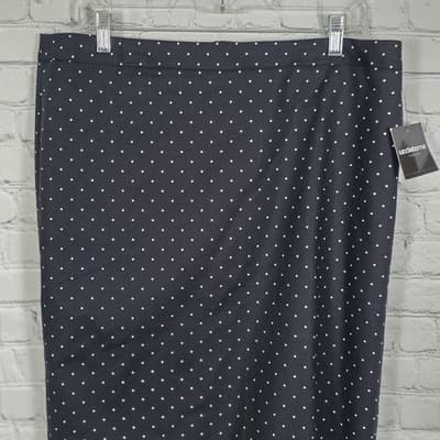 Liz Claiborne Women's Size 14 Black & White Polka Dot Lined Skirt - Thumbnail 2