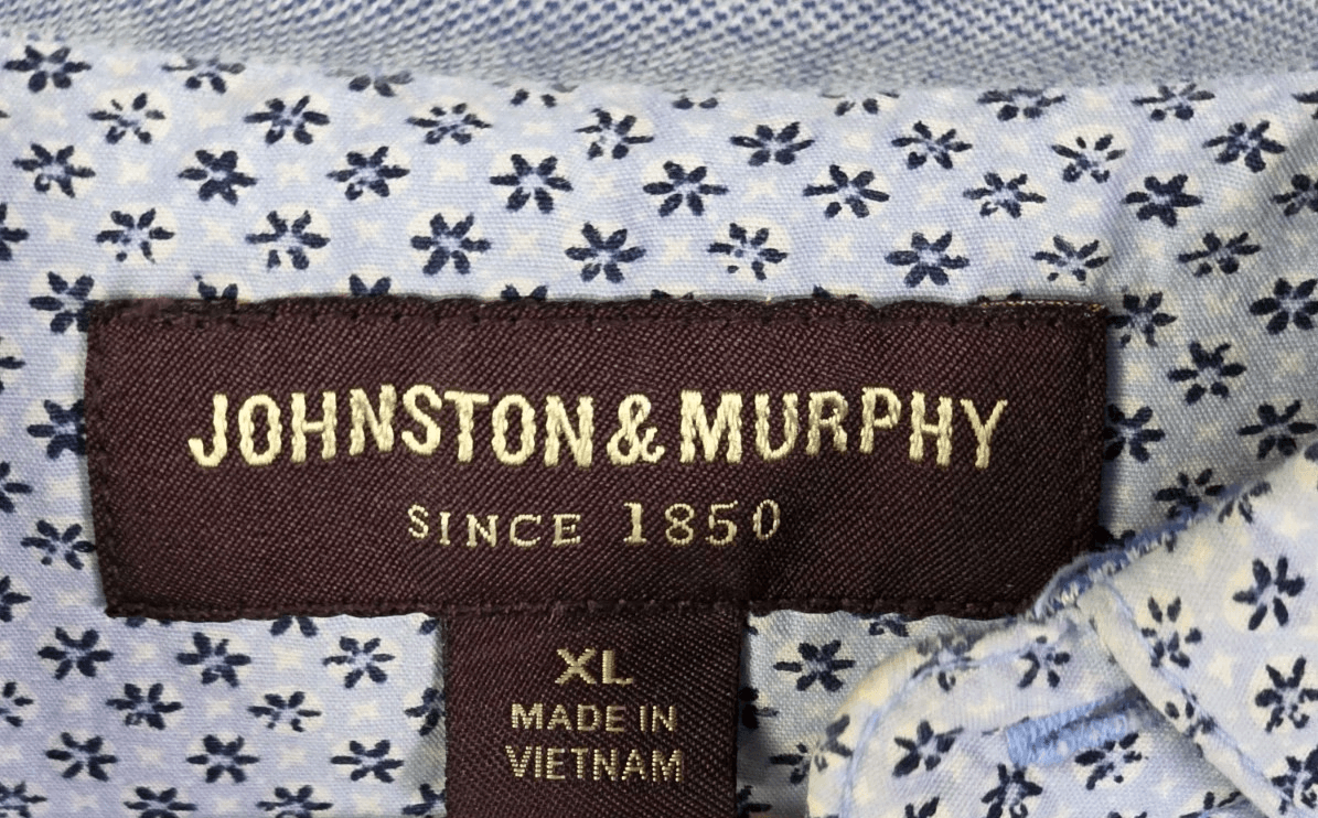 Johnston & Murphy Men's XL Light Blue Short Sleeve Shirt - Thumbnail 3