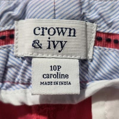 Crown & Ivy Women's Size 10 P Caroline Pink Chino Shorts - Thumbnail 3