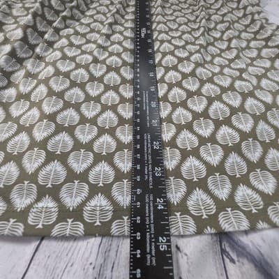 Liz Claiborne Women's XL Cl Olive Green White Leaf Print Flutter Sleeve Blouse - Thumbnail 7