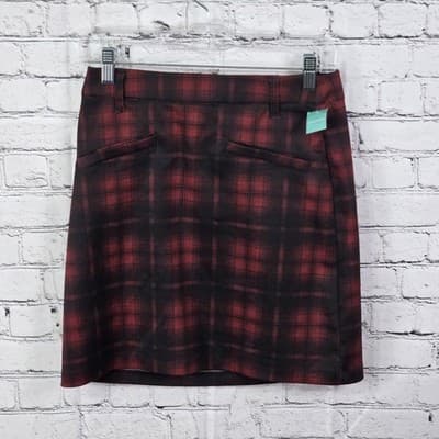 Maurices Women's XS Red/Black Plaid Mini Skirt - Thumbnail 7