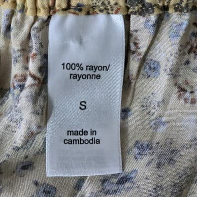 Maurices Women’s Sz Small Yellow Floral 100% Rayon Skirt - Thumbnail 3