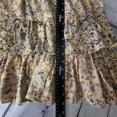 Maurices Women’s Sz Small Yellow Floral 100% Rayon Skirt - Thumbnail 7