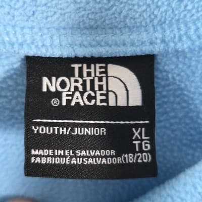 The Northface Glacier Youth XL 1/4 Zip Blue Long Sleeve Fleece Pullover - Thumbnail 4