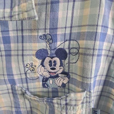 Mickey Unlimited Women's Sz 26W/28W Blue Plaid Button Up Sleeveless Shirt - Thumbnail 5