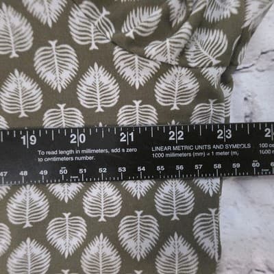 Liz Claiborne Women's XL Cl Olive Green White Leaf Print Flutter Sleeve Blouse - Thumbnail 5