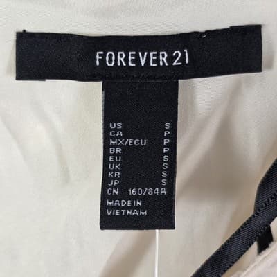 Forever 21 Size Small Ivory Textured Mini Dress - Thumbnail 3