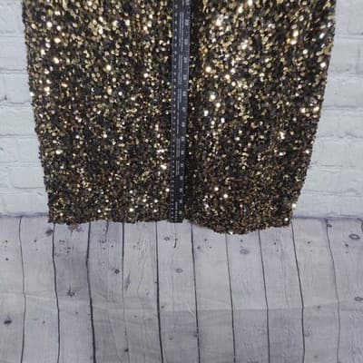 City Chic Women's XS/14 Gold Sequin V-Neck Glam Dress - Thumbnail 7