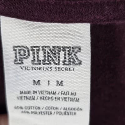 Victoria's Secret Pink Women's Medium Purple & White Long Sleeve Shirt - Thumbnail 3