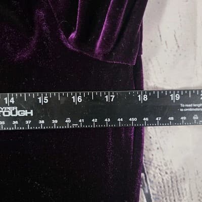 Lauren Ralph Lauren Women’s PM Purple Velvet Keyhole Front Blouse Tunic Top - Thumbnail 6