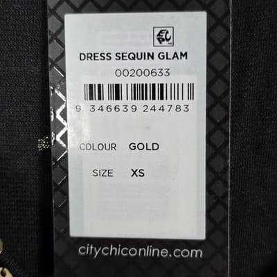 City Chic Women's XS/14 Gold Sequin V-Neck Glam Dress - Thumbnail 4