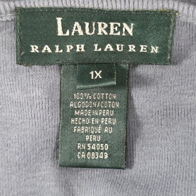 Lauren Ralph Lauren Women's 1X Slate Blue Long-Sleeve Crewneck - Thumbnail 3