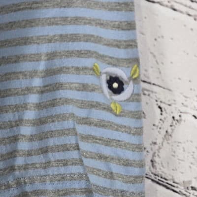 Vtg Mickey Women's Sz 26 Blue Striped Embroidered Shirt - Thumbnail 3