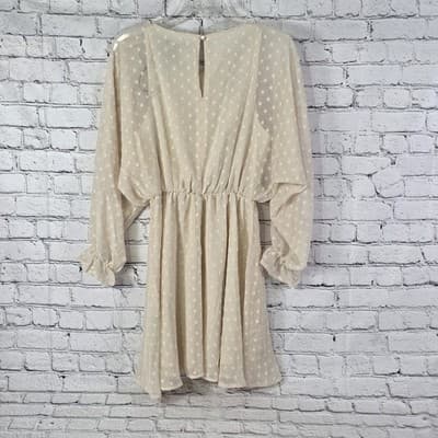 Forever 21 Size Small Ivory Textured Mini Dress - Thumbnail 5