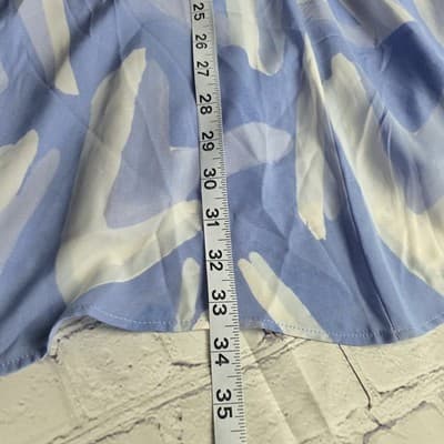 Abercrombie & Fitch Sz XXSP Blue White Abstract Brushstroke Wrap Maxi Skirt - Thumbnail 9