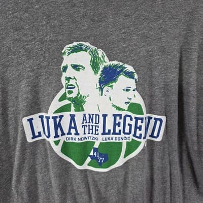 Luka Doncic - And The Legend Men's XL Gray Dallas Mavericks T-Shirt - Thumbnail 2