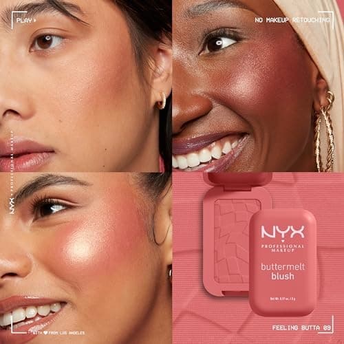 NYX Professional Makeup Buttermelt Blush - Feeling Butta - 0.17oz: Illuminating, Vegan, Contains Shea Butter, Buildable - Thumbnail 4